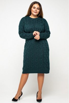 Укороченное вязаное платье size+